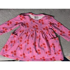Hanna Anderson Toddler Pink Floral Cottagecore Dress Short Sleeve Size 12-18m